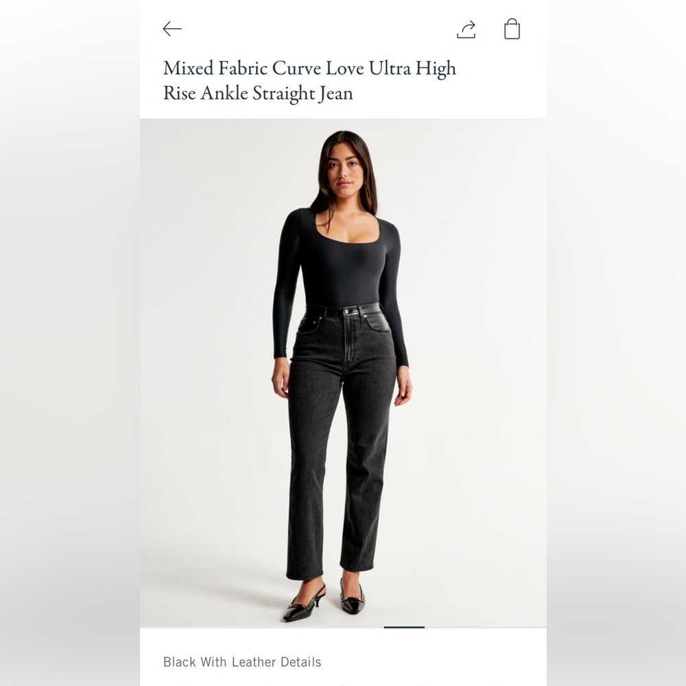 Mixed Fabric Curve Love High Rise Ankle Straight Jean